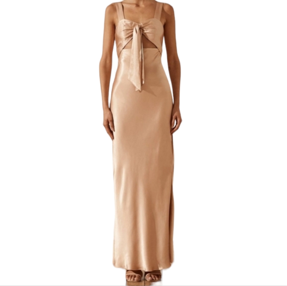 SHONA JOY LA LUNE BOW TIE MAXI DRESS 4